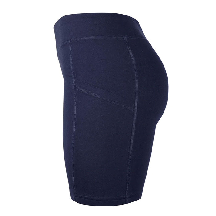 2 Women's Athletic Leggings Shorts w/ Pockets Yoga Running Exercise Gym Navy M