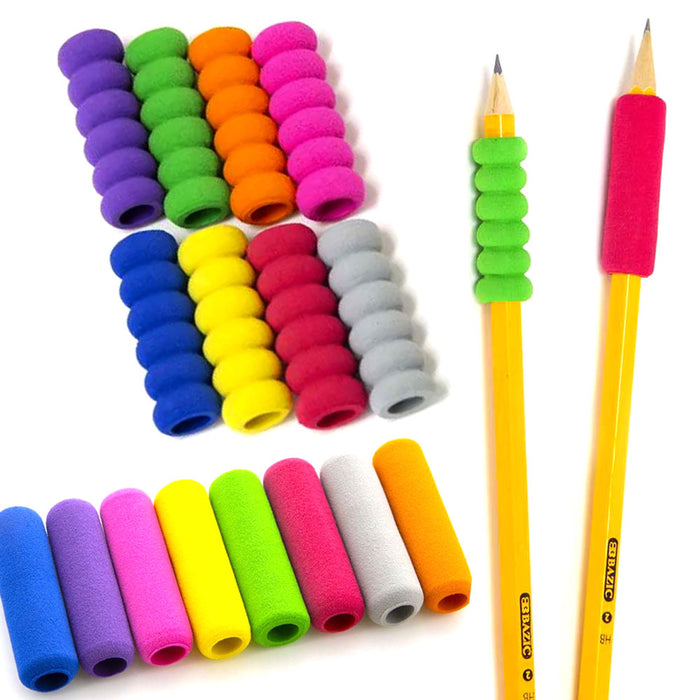 24 Pc Foam Pencil Grips Pen Comfort Cushion Grippers Soft Groove Sponge Holder