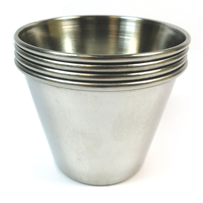 12ct Metal Sauce Cups Dish Condiment Stainless Steel Containers Dressing Dip 4oz