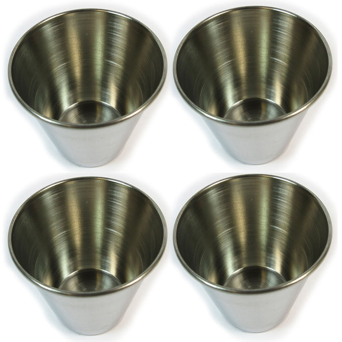12ct Metal Sauce Cups Dish Condiment Stainless Steel Containers Dressing Dip 4oz