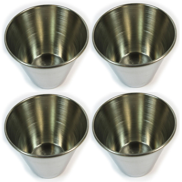 8 Pc Metal Sauce Cups Dish Condiment Stainless Steel Containers Dressing Dip 4oz