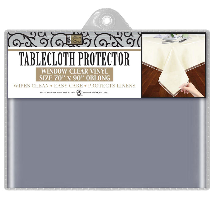 Window Clear Vinyl Tablecloth Protector Heavy Oblong Plastic Table Cover 70"X90"