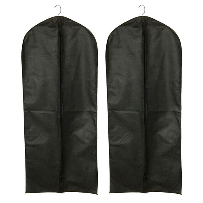 2 Pc Zippered Garment Bag 50"L Storage Travel Hang Suit Holder Dress Protection