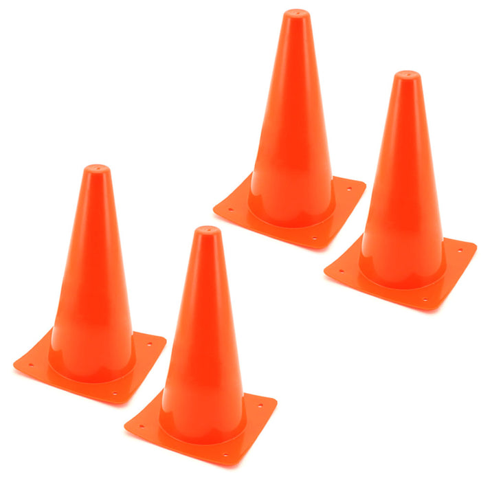 4 Plastic Safety Cones Traffic Parking Sports Training Marker Road Emergency 12"