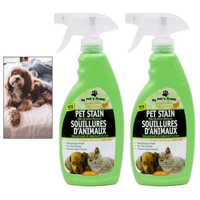 2 Pc Pet Odor Remover Spray Eliminator Dog Cat Stain Urine Carpet Rug Non Toxic