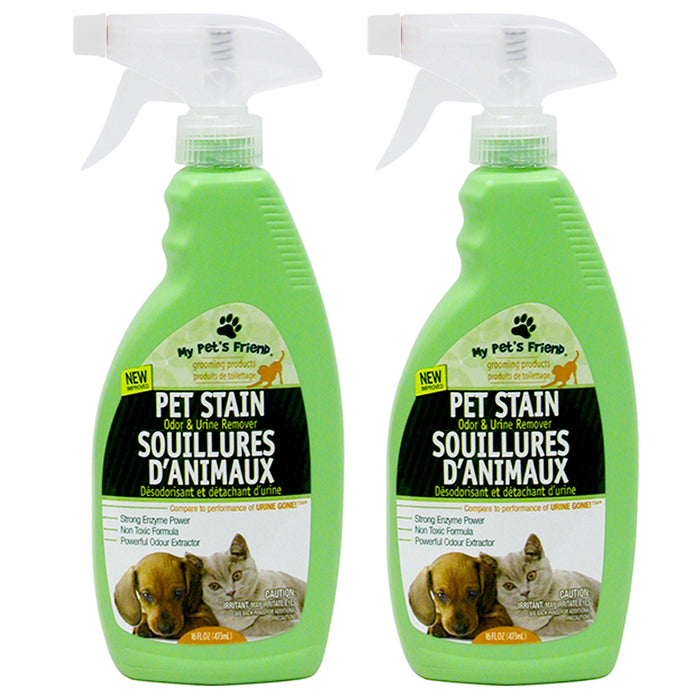 2 Pc Pet Odor Remover Spray Eliminator Dog Cat Stain Urine Carpet Rug Non Toxic