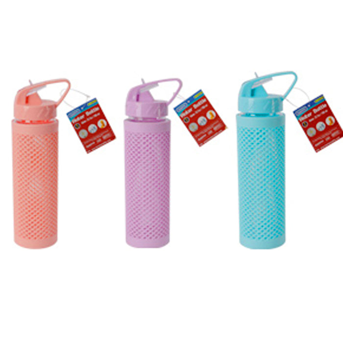 2 Insulated Water Bottles Double Wall Sports Biking Flip Straw Wide Mouth 700mL
