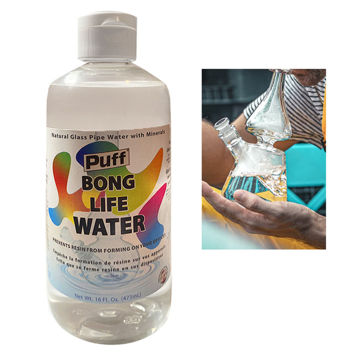 2 Bong Life Purified Water W/ Minerals 16oz Solution Clean Bubbler Pipe Resin
