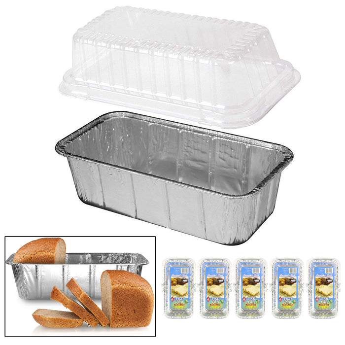 10 Aluminum Foil Loaf Pan Lids Disposable Oblong Baking Bread Tins Container 2LB