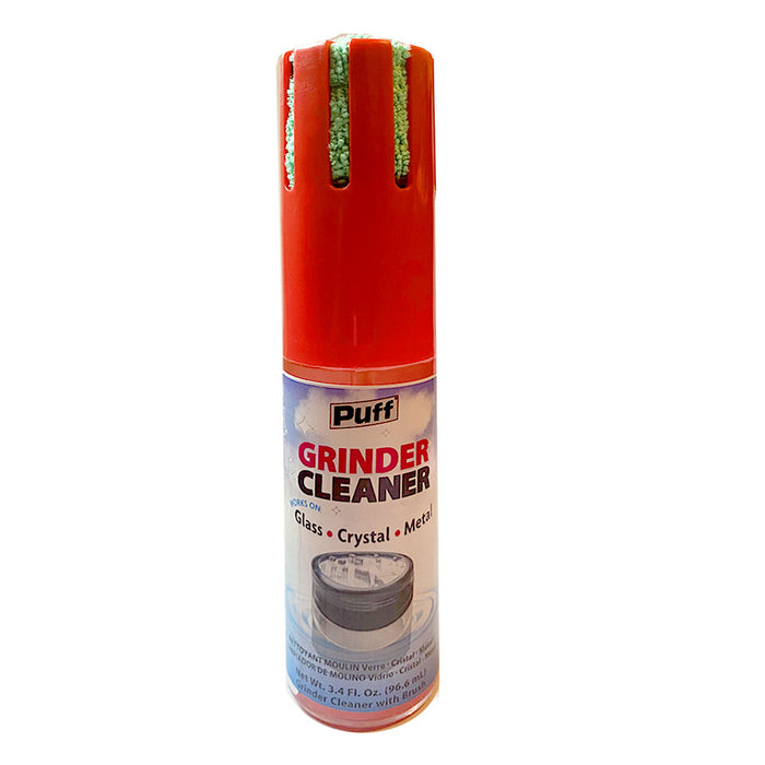 1 Puff Grinder Cleaner Solution Kit w/ Brush Remover Cleans Glass Crystal Metal