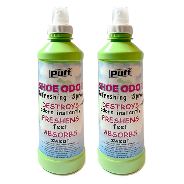 2 Shoe Deodorizing Spray Odor Eliminator Remover Absorbs Sweat Refreshing 12oz