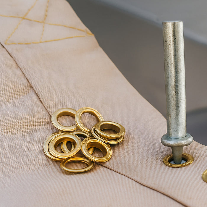 tent grommets 1/2" Grommet Punch Tool Kit 50 Grommets Tarps Repair Canvas Tents Banners DIY