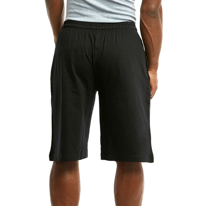 Men's Knitted Pajama Shorts 100% Cotton Lounge Pocket Casual Gym Workout Black M