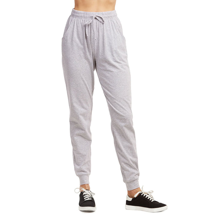 2 Women's Cotton Joggers Athletic Sweat Pants Sport Exercise Lounge Light Grey M