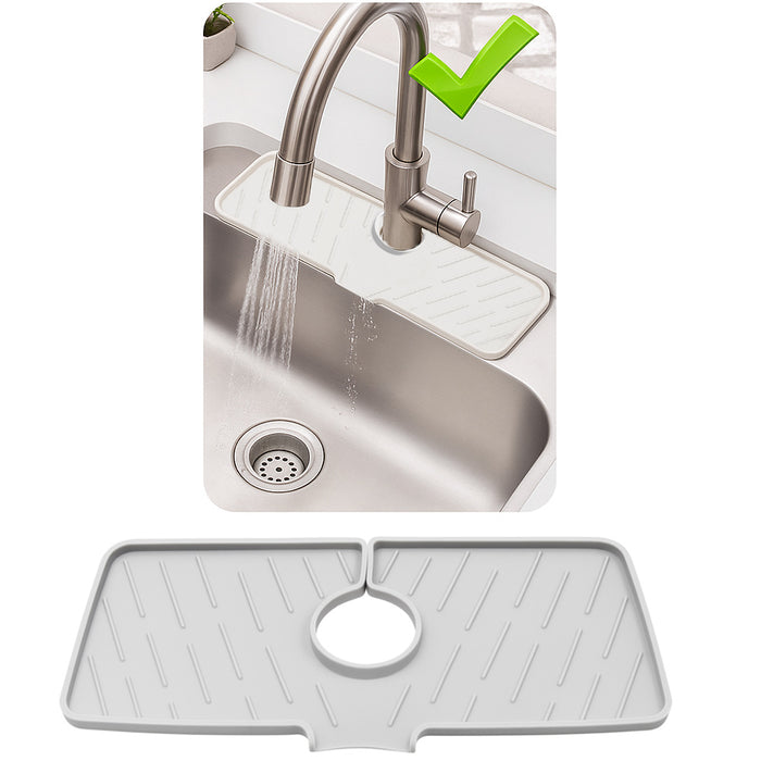 2 Silicone Faucet Drain Mat Drip Catcher Tray Kitchen Sink Splash Guard Slip Pad