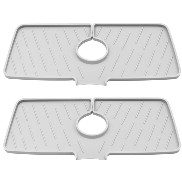 2 Silicone Faucet Drain Mat Drip Catcher Tray Kitchen Sink Splash Guard Slip Pad