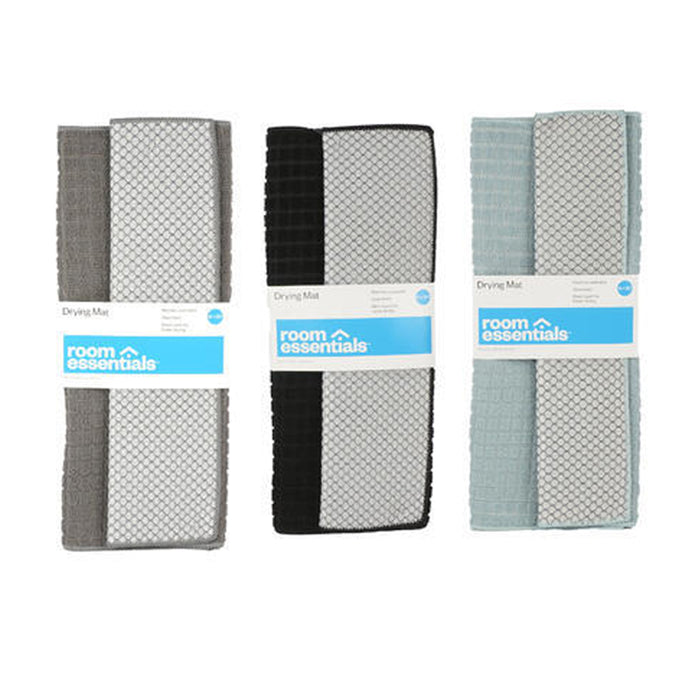 2 Dish Drying Mat Towel 16"x18" Microfiber Absorbent Kitchen Home Dishes Drainer