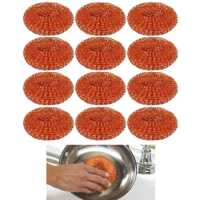 12 X 100% Copper Scouring Pads Scrubber Scourer Wire Steel Scrub Kitchen Cleaner