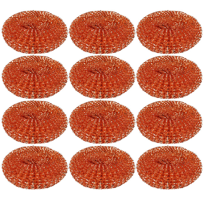 12 X 100% Copper Scouring Pads Scrubber Scourer Wire Steel Scrub Kitchen Cleaner