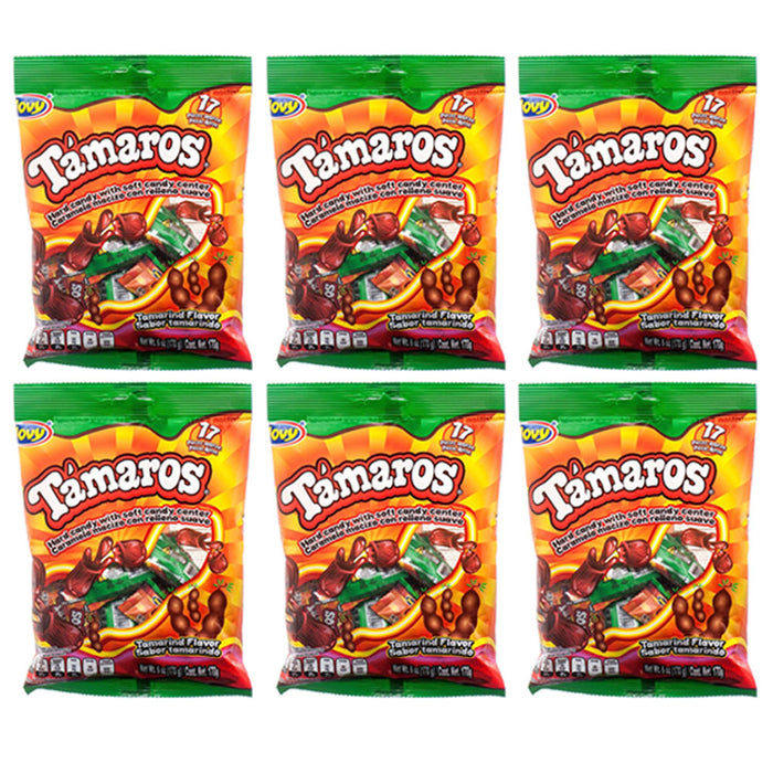 102 Pc Tamaros Tamarindo Mexican Hard Candy Caramelo Soft Center Chewy Chili 6Pk