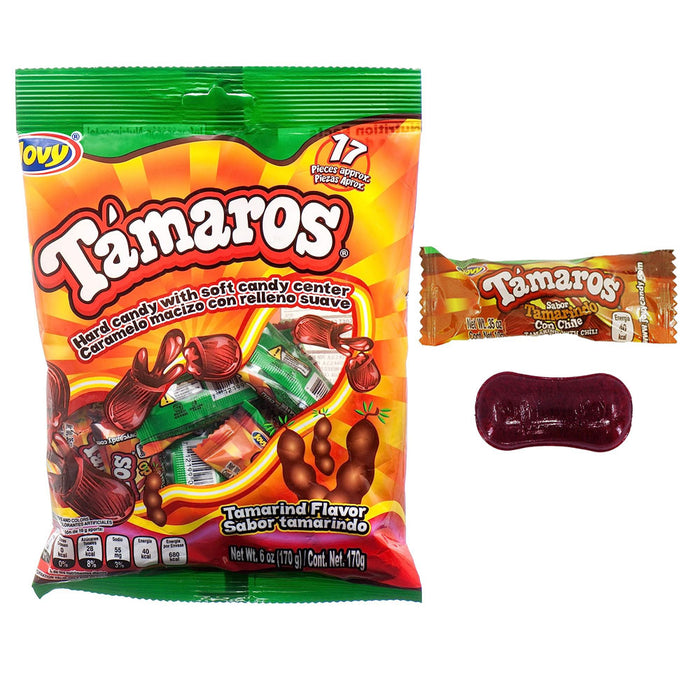17 Pc Tamaros Tamarindo Hard Candy Dulce Filling Mexican Spicy Sweet Salted 1 Pk