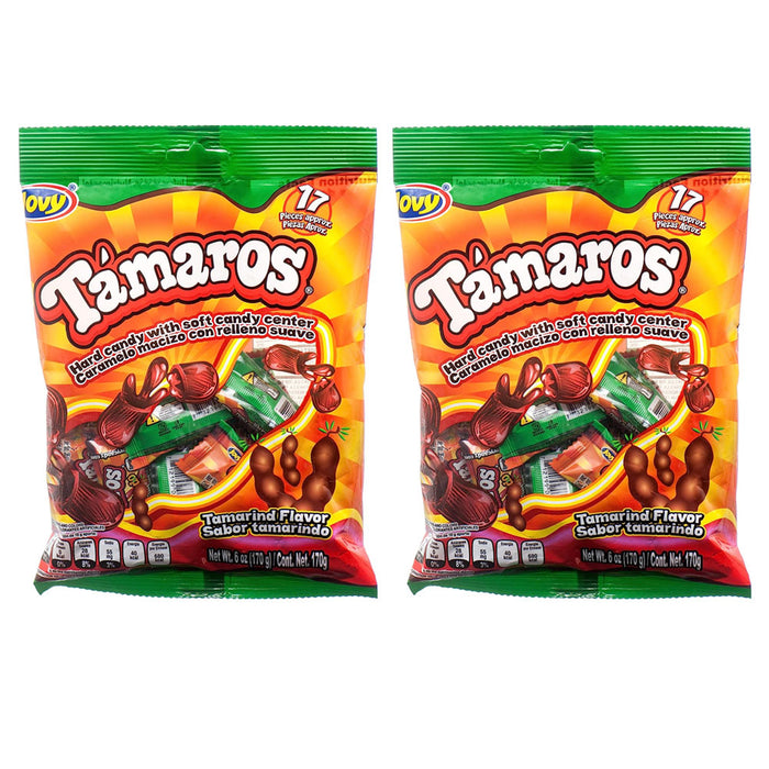 34 Pc Tamaros Tamarindo Caramelo Hard Chewy Candy Dulce Filled Mexican Chili 2Pk