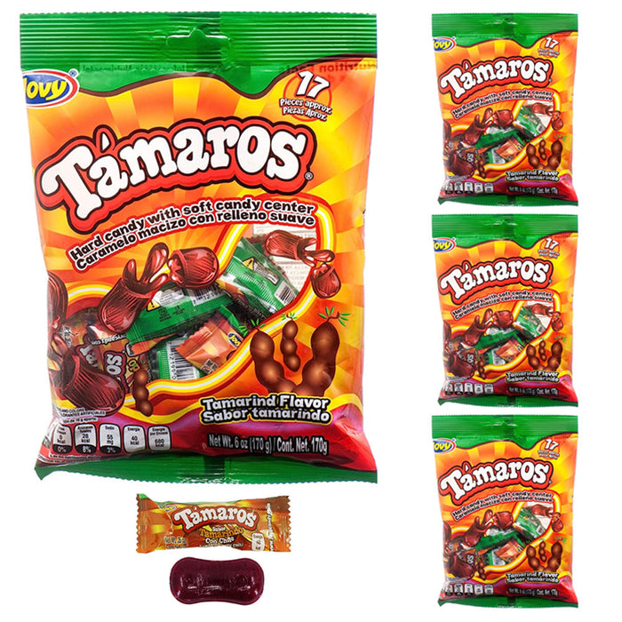 68 Pc Tamaros Tamarindo Hard Candy Soft Center Chewy Dulce Chili Mexican 4Pk