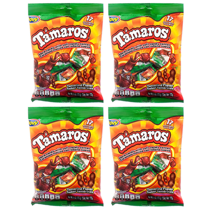 68 Pc Tamaros Tamarindo Hard Candy Soft Center Chewy Dulce Chili Mexican 4Pk