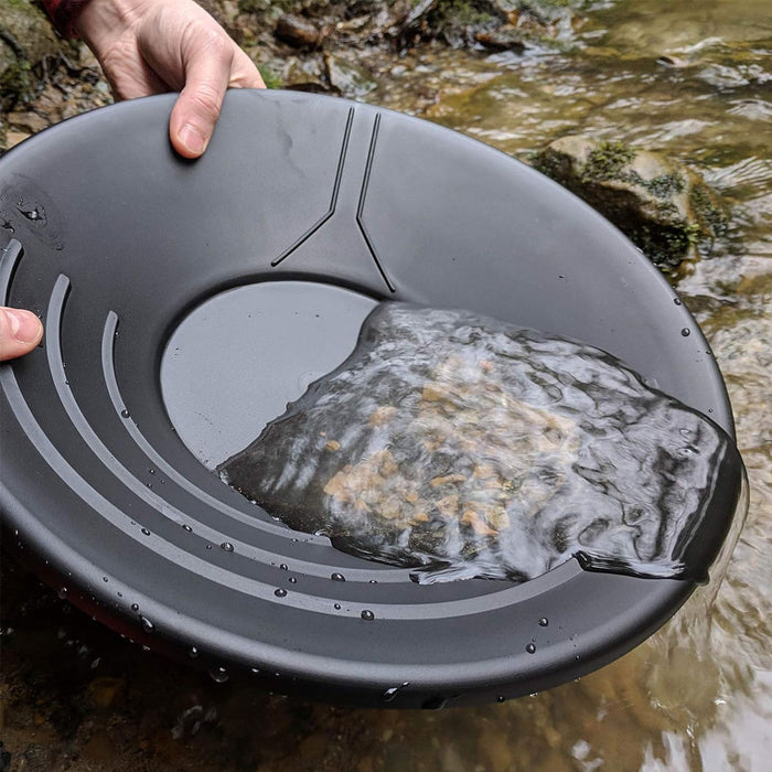Gold Panning 14" Pan Prospecting Nugget Mining Sifter Three Riffles Classifier