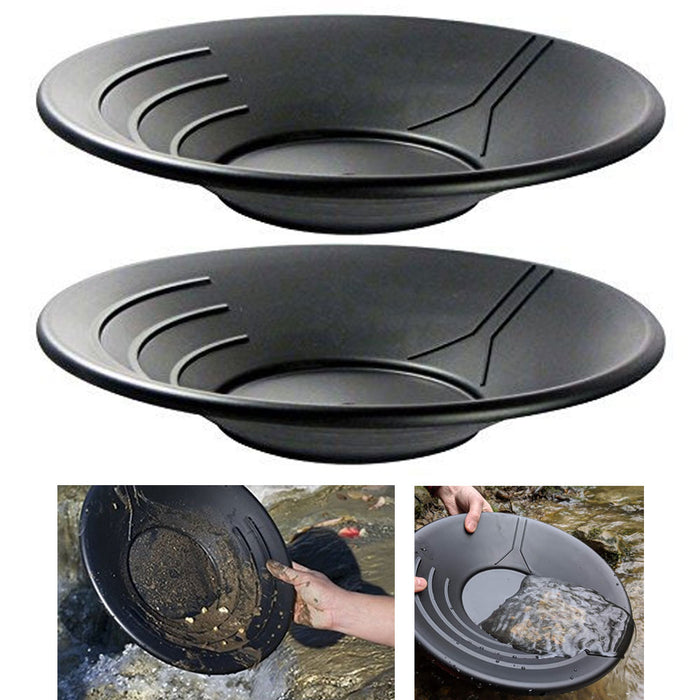 2 Pc Professional 14" Gold Pans Nugget Mining Panning Prospecting Sifter Riffles