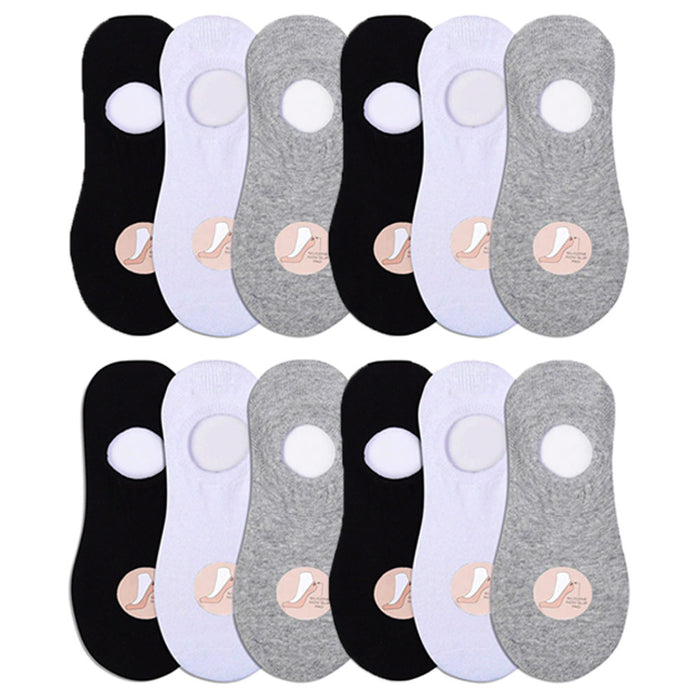 12 Pk Men No Show Socks Cotton Foot Cover Liner Invisible Low Cut Athletic 10-13