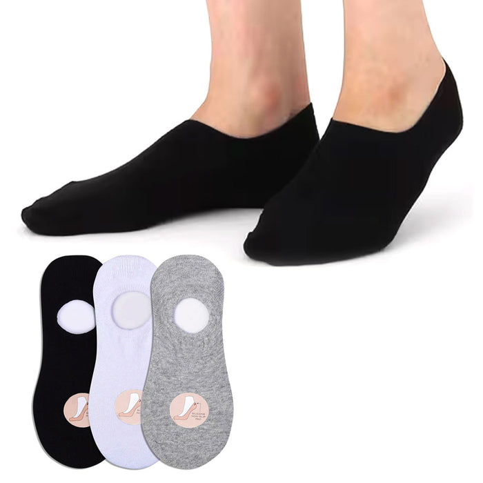 3 Pk Mens No Show Socks Non Slip Foot Cover Invisible Boat Liner Footies 10-13