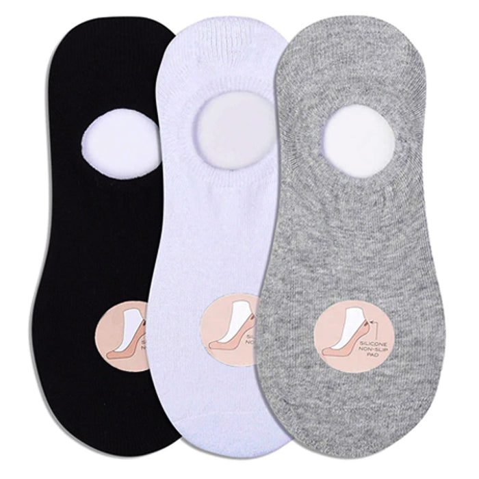3 Pk Mens No Show Socks Non Slip Foot Cover Invisible Boat Liner Footies 10-13