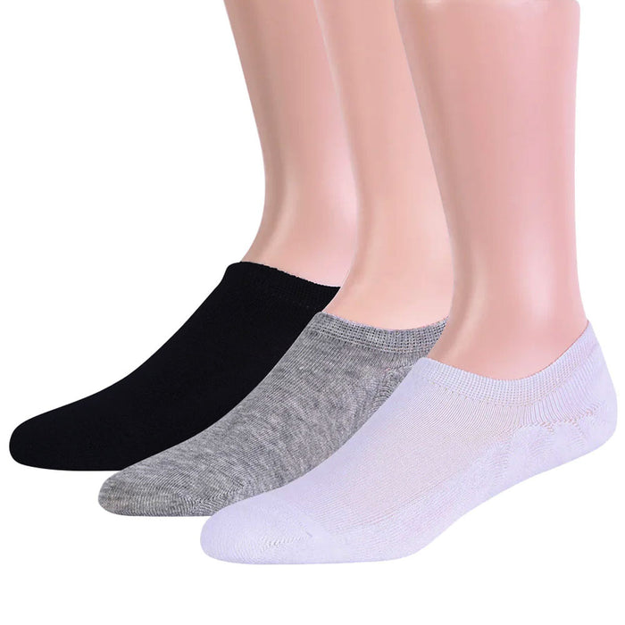 3 Pk Mens No Show Socks Non Slip Foot Cover Invisible Boat Liner Footies 10-13