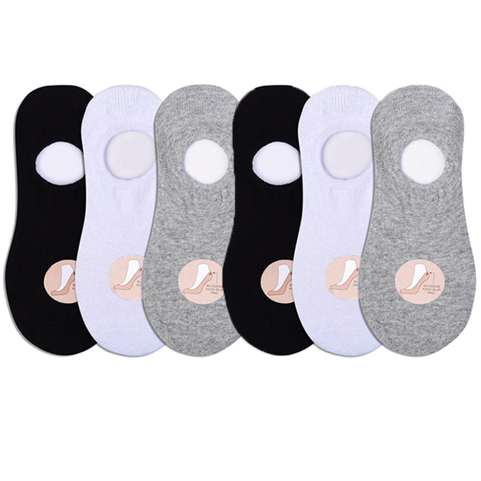 6 Pk Mens Cotton Foot Cover Socks No Show Non Slip Footies Invisible Liner 10-13