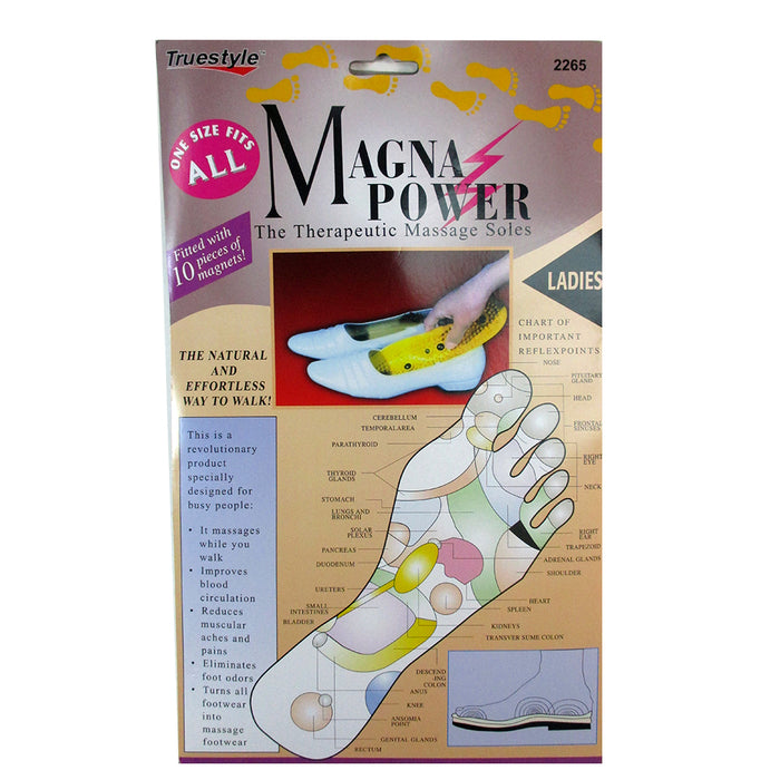 4Pc Acupressure Magnetic Insoles Inserts Foot Feet Therapy Massaging Men Women