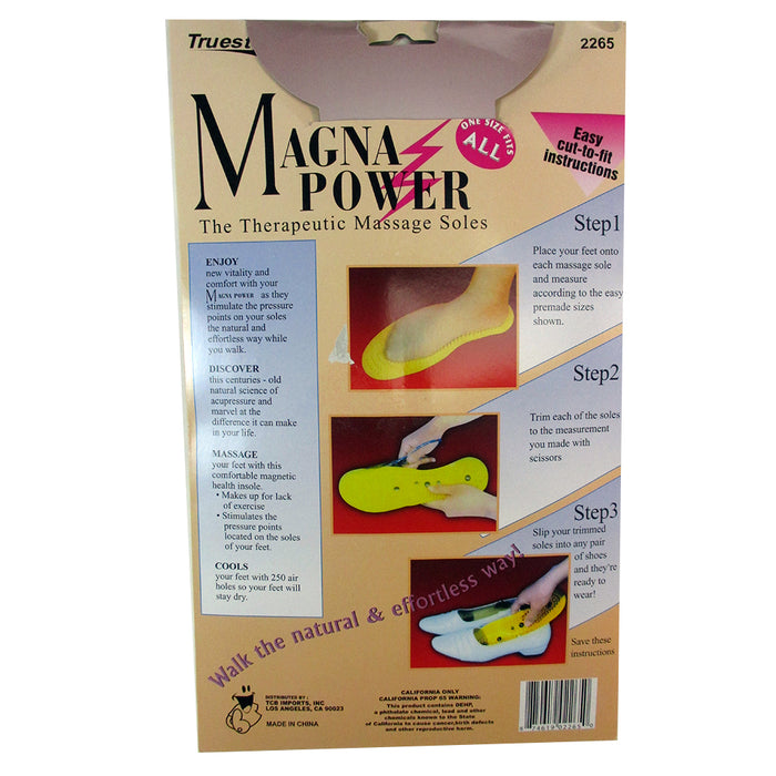 4Pc Acupressure Magnetic Insoles Inserts Foot Feet Therapy Massaging Men Women