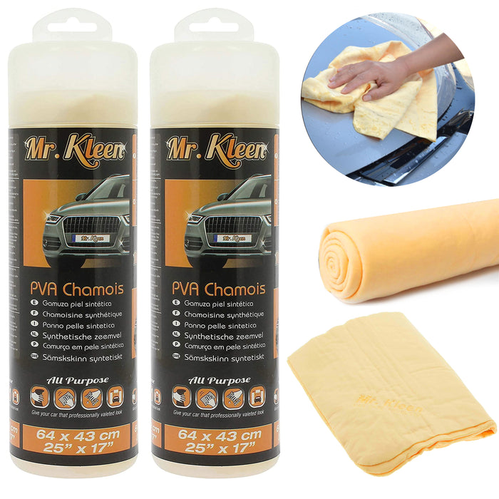 2 Jumbo Chamois Drying Towel 25"x17" Car Cleaning Cloth Shammy Washing Absorbent