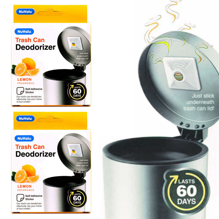 2 Pack Trash Can Deodorizer Lemon Scent Garbage Odor Eliminator Air Freshener