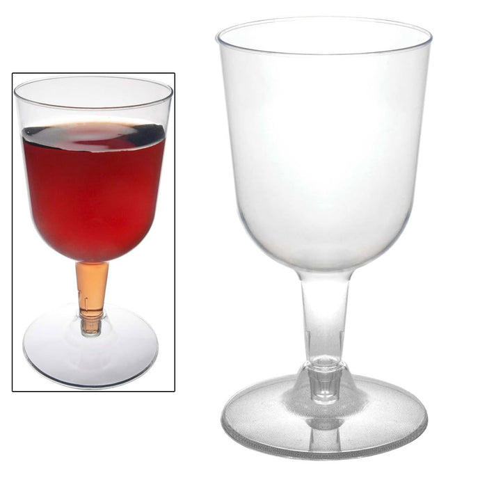 40 Disposable Plastic Wine Glasses Cups Clear Champagne Flute Shatterproof 5.5oz