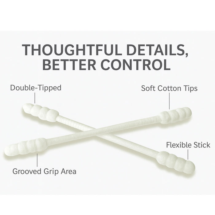 300ct Cotton Swabs Double Grooved Tipped Applicator Q Tip Safety Ear Wax Remover