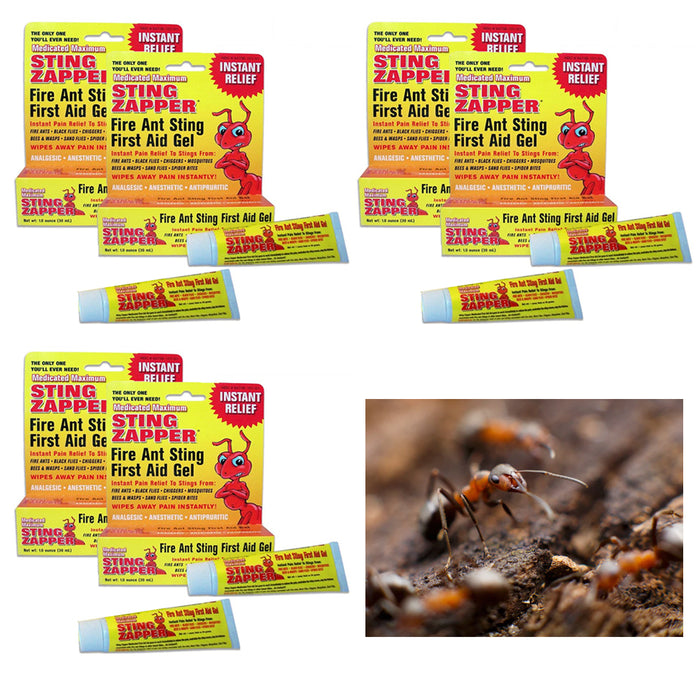 6 Fire Ant Bite Pain Relief Gel Sting Zapper Treatment Bee Bugs Insects Mosquito