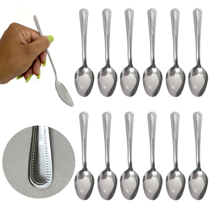 12 Stainless Steel Table Dinner Spoons Set Kitchen Cutlery Utensils Tableware