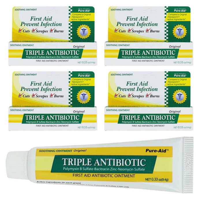4 Pc Triple Antibiotic Ointment 0.33oz Bacitracin Neomycin Polymyxin First Aid