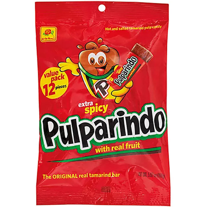 24 Pc Extra Spicy Pulparindo Flavor Tamarindo Pulp Hot Salted Mexican Candy 2 Pk