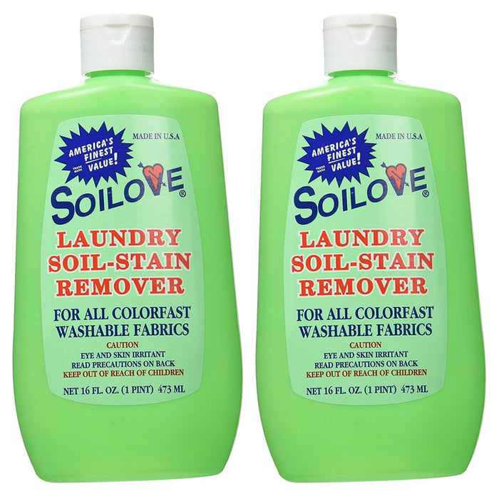 2 Pk Soilove Soil Stain Remover Laundry Detergent Blood Grease Dirt Removal 16oz