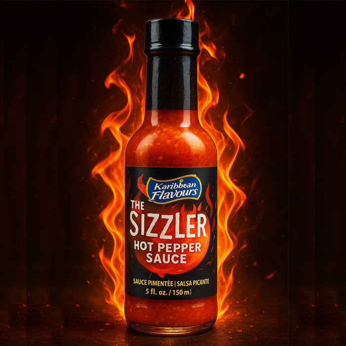 The Sizzler Trinidad Scotch Bonnet Hot Pepper Sauce 5oz Bold Heat Flavor Wings
