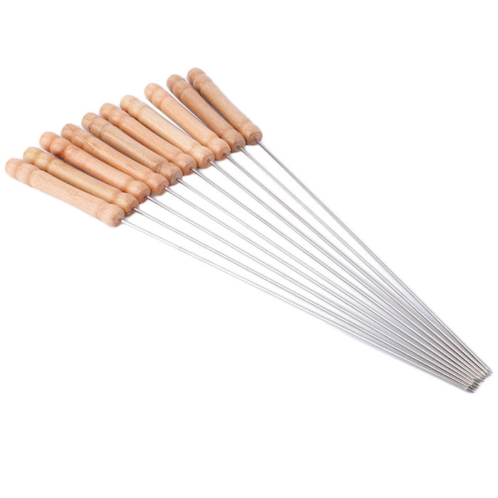 12 PC Stainless Steel Metal Barbeque Skewer Needle BBQ Kebab Stick Utensil 12"