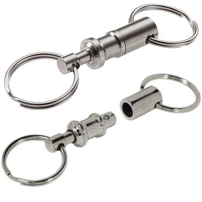 6 Metal Key Ring Detachable Pull Apart Keyring Keychain Quick Release Break Away