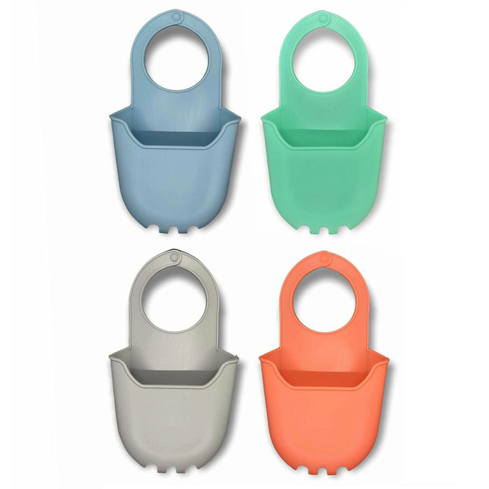4 Sink Caddy Kitchen Silicone Soap Sponge Holder Hanging Basket Dish Bath Shower